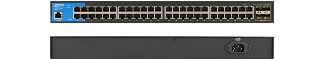 Linksys 52p LGS352C-EU Złącza przód tył