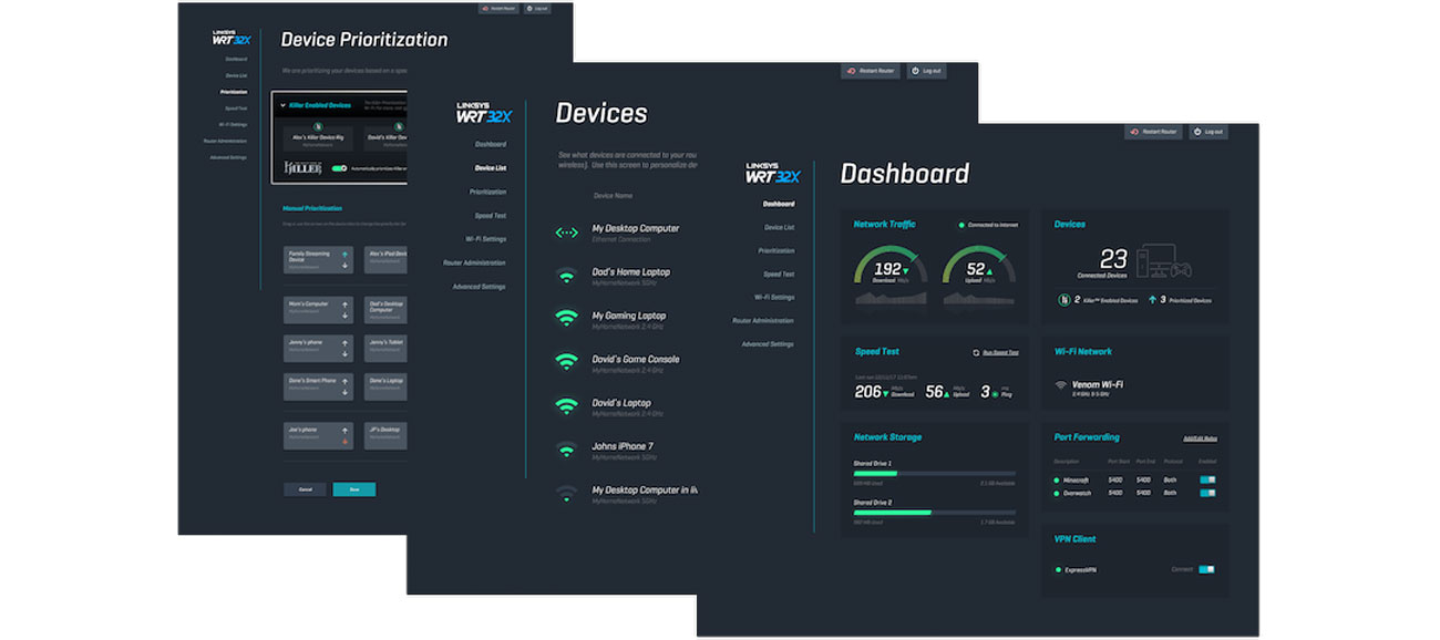 Linksys WRT32X Interfejs użytkownika