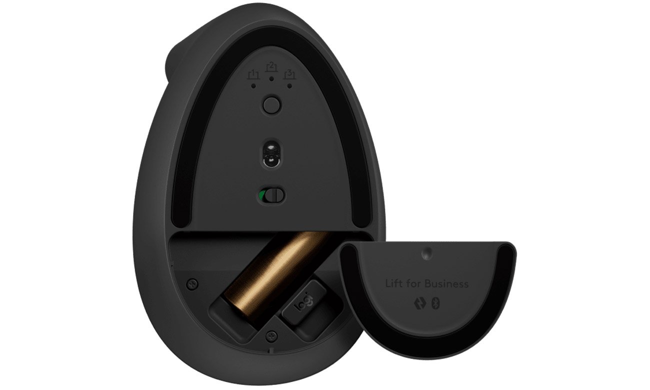 Mysz ergonomiczna Logitech LIFT komora na baterię
