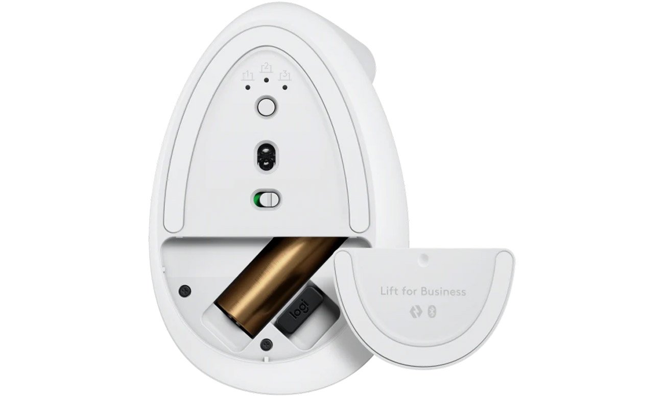 Mysz ergonomiczna Logitech LIFT komora na baterię