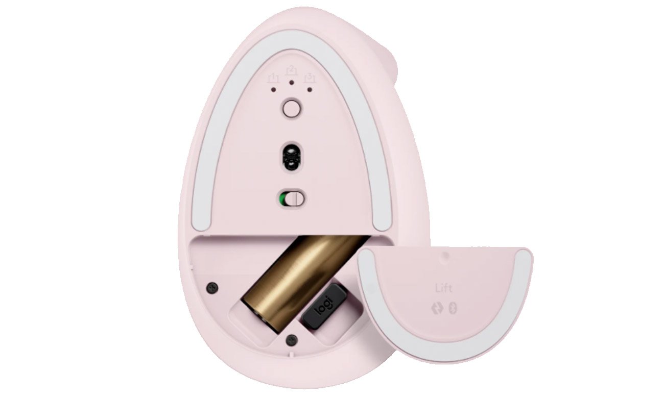 Mysz ergonomiczna Logitech LIFT komora na baterię