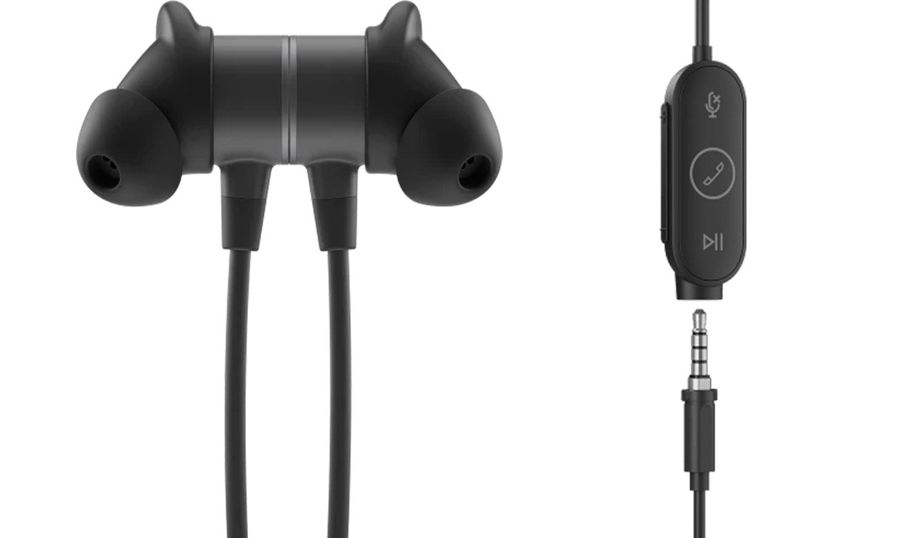 Słuchawki dokanałowe Logitech Zone Wired Earbuds Teams - Intuicyjne elementy sterujące
