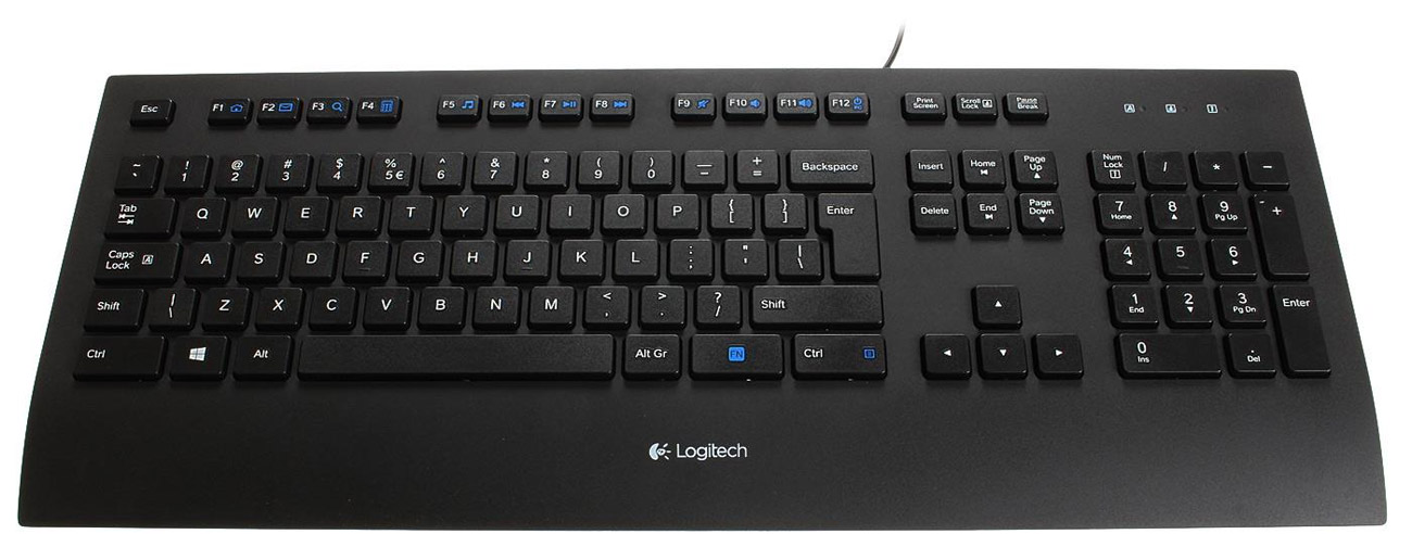 Logitech corded keyboard k280e black usb обзор