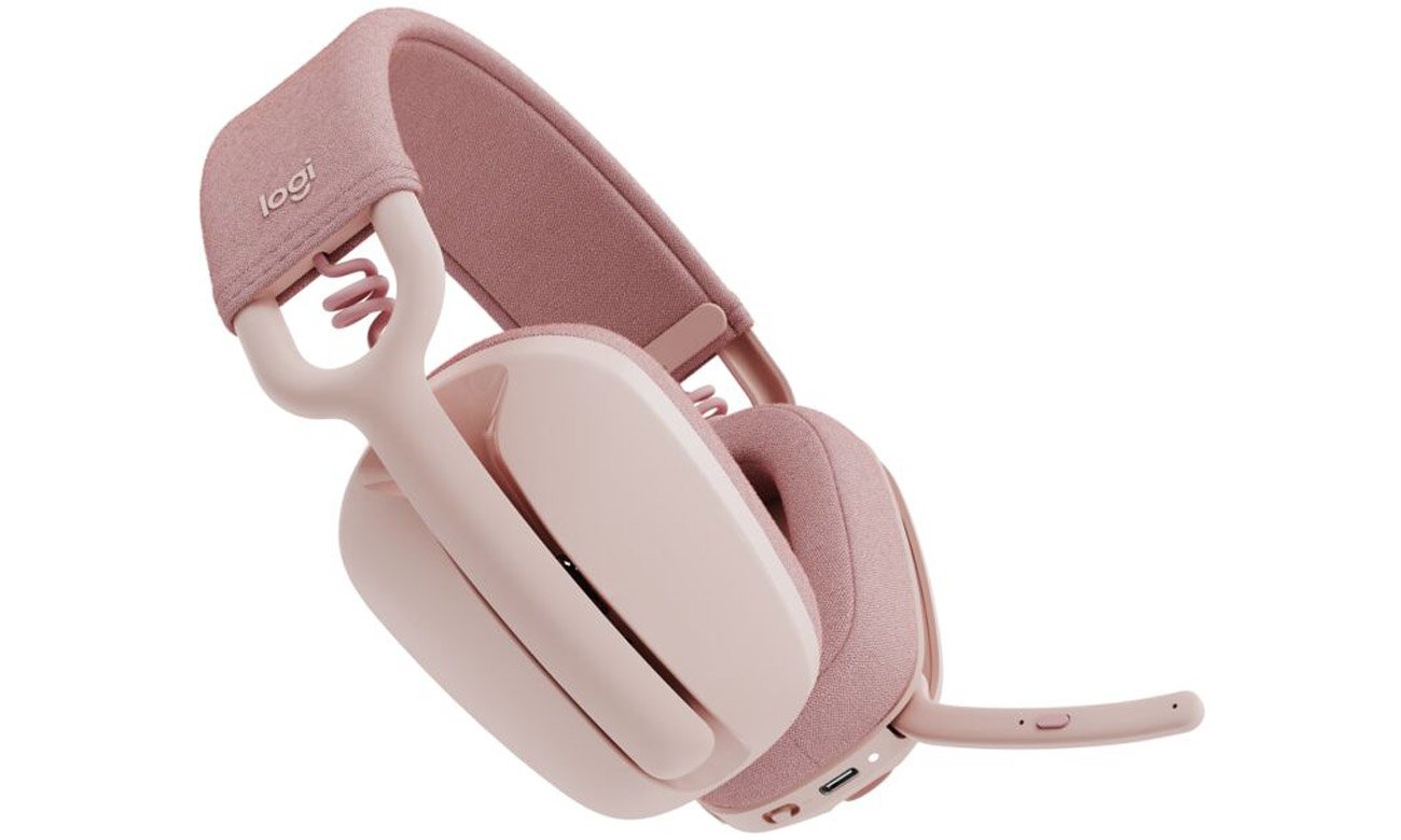 Kabelloses Headset Logitech Zone Vibe 100 Pink - Vorderansicht schräg