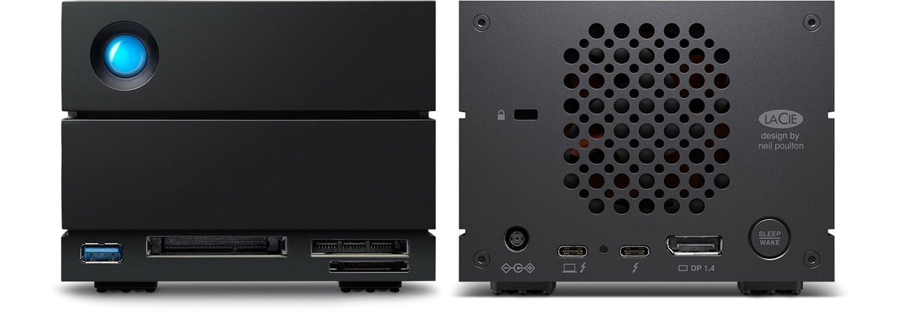 LaCie 2Big Dock V2 Złącza przód, tył