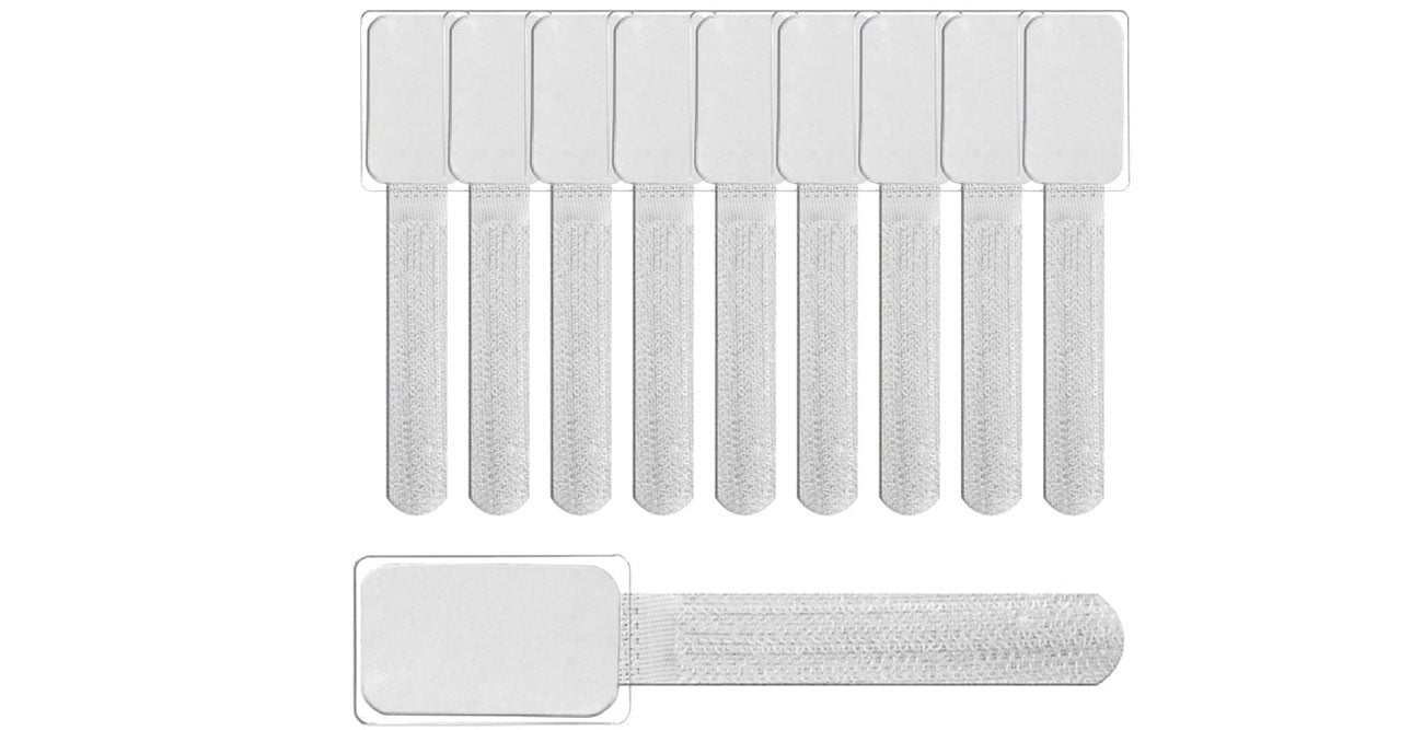 Organizer do kabli Label The Cable rzep z opisem biały 10 sztuk