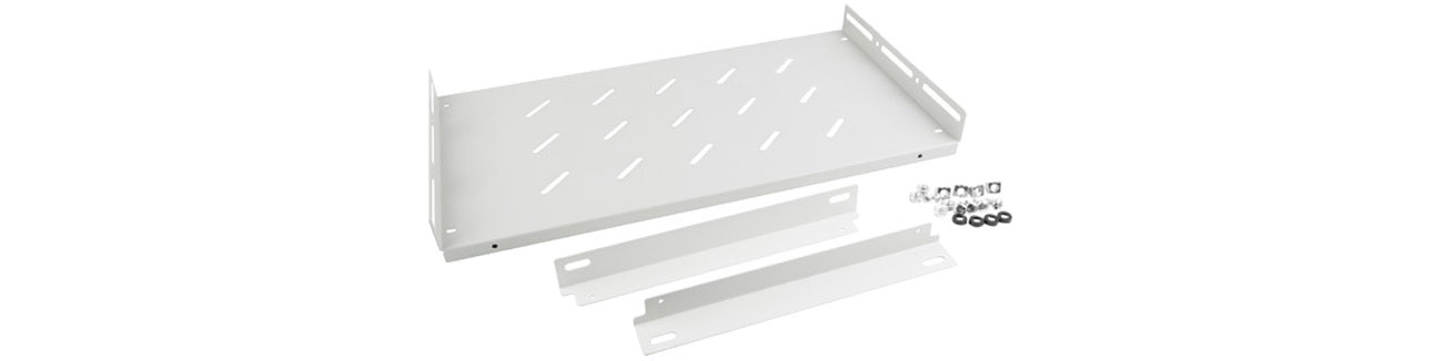 Lanberg Półka do szaf z kątownikiem 19'' 450MM 1U (biała) AK-1014-S