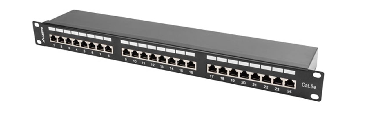 PATCH PANEL 24 PORT 1U KAT.5E EKRANOWANY CZARNY LANBERG