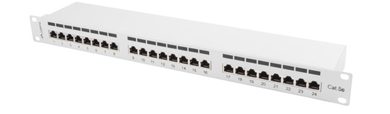 PATCH PANEL 24 PORT 1U KAT.5E EKRANOWANY SZARY LANBERG