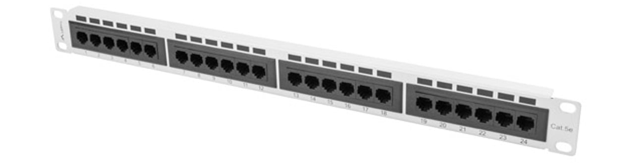 PATCH PANEL 24 PORT 0.5U KAT.5E EKRANOWANY SZARY LANBERG