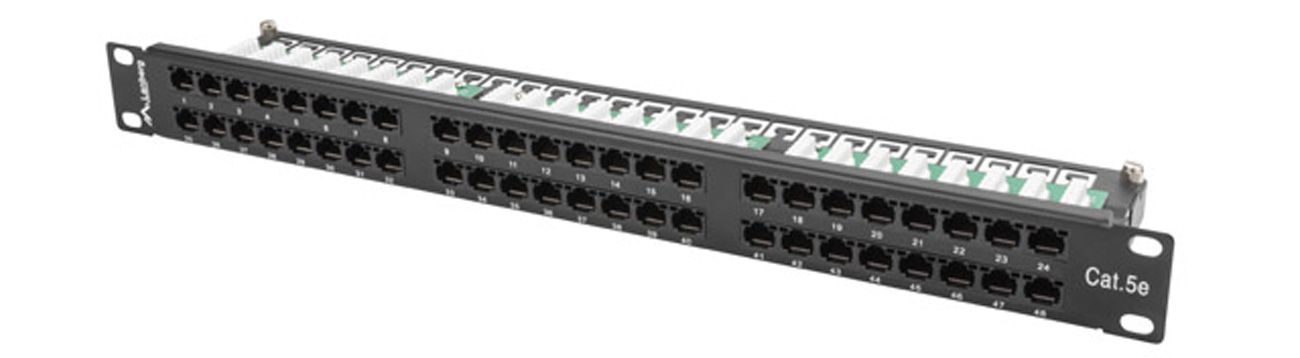PATCH PANEL 48 PORT 1U KAT.5E CZARNY LANBERG