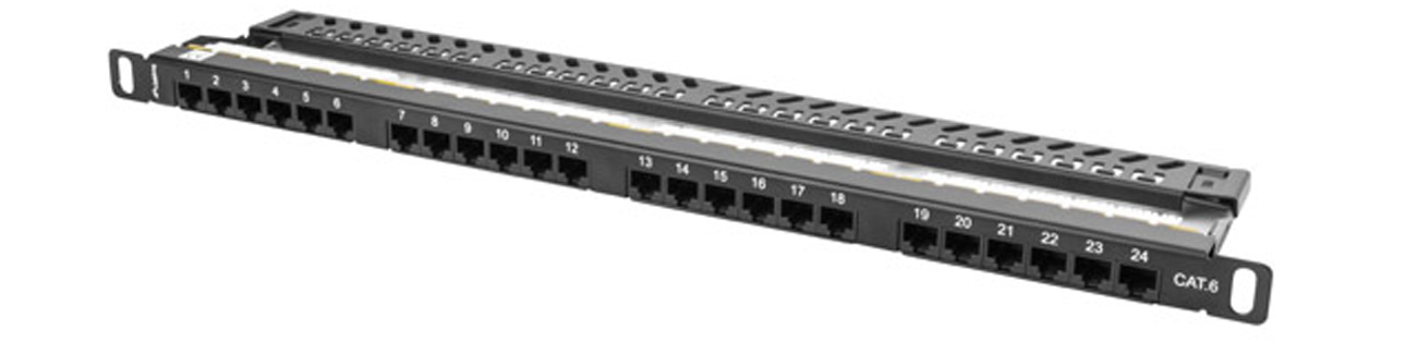 PATCH PANEL 24 PORT 0.5U KAT.6 CZARNY LANBERG