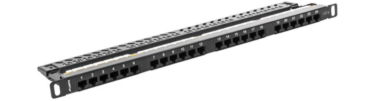 PATCH PANEL 24 PORT 0.5U KAT.6 CZARNY LANBERG