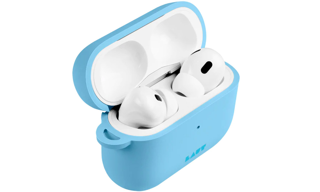 Etui Laut Huex Pastels do AirPods Pro (2. generacji) Baby blue - Widok od przodu pod kątem (otwarte)