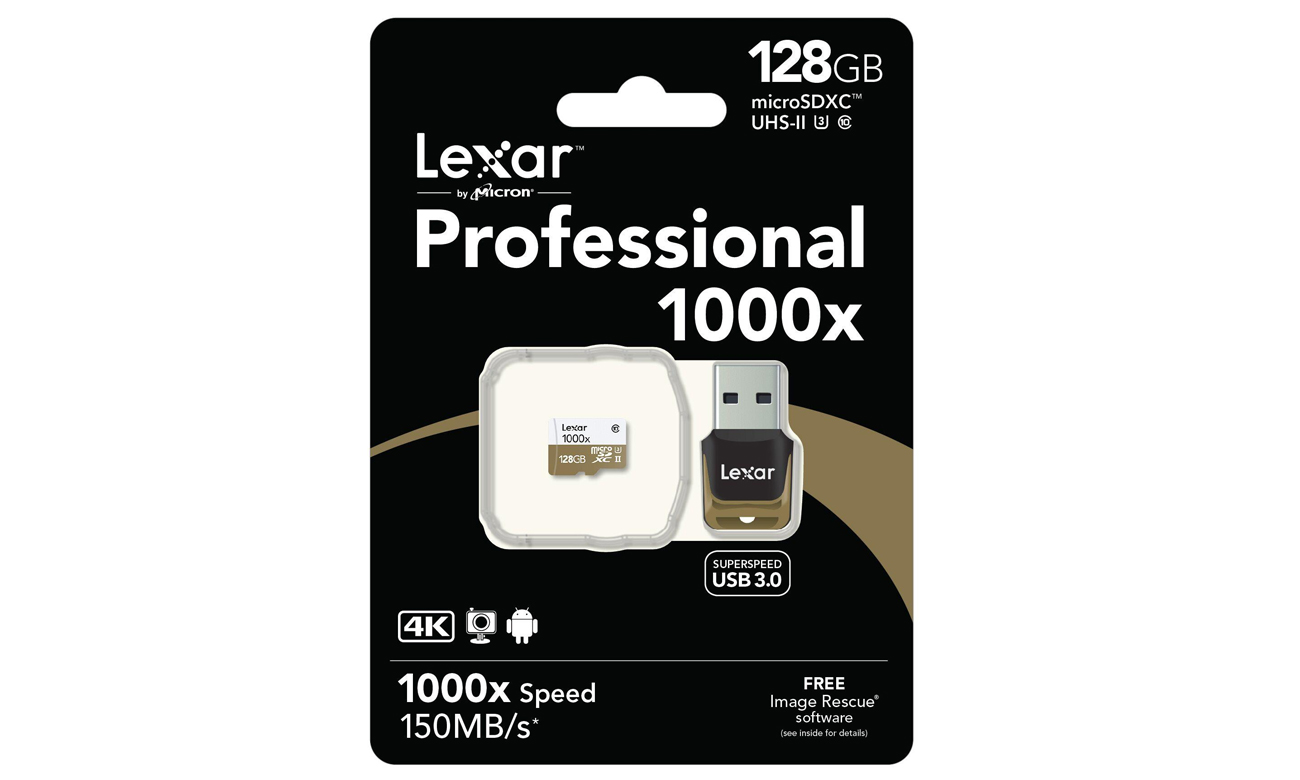 Lexar 128GB microSDXC 1000x 150MB/s - jakość