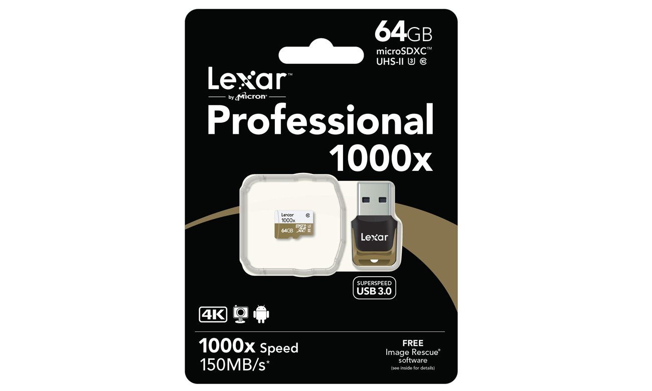 Lexar 64GB microSDXC 1000x 150MB/s - jakość
