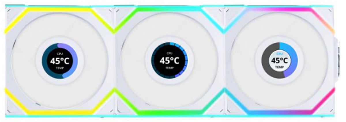 Lian Li Uni Fan SL Wireless 120 LCD Reverse White Triple Pack 3x120mm