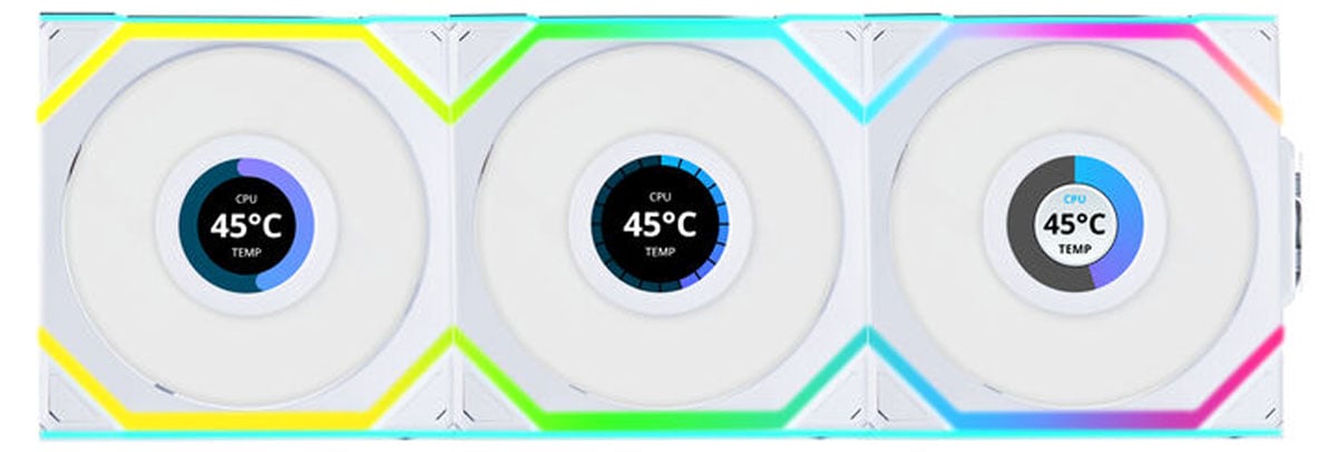 Lian Li Uni Fan SL Wireless 120 LCD White Triple Pack 3x120mm