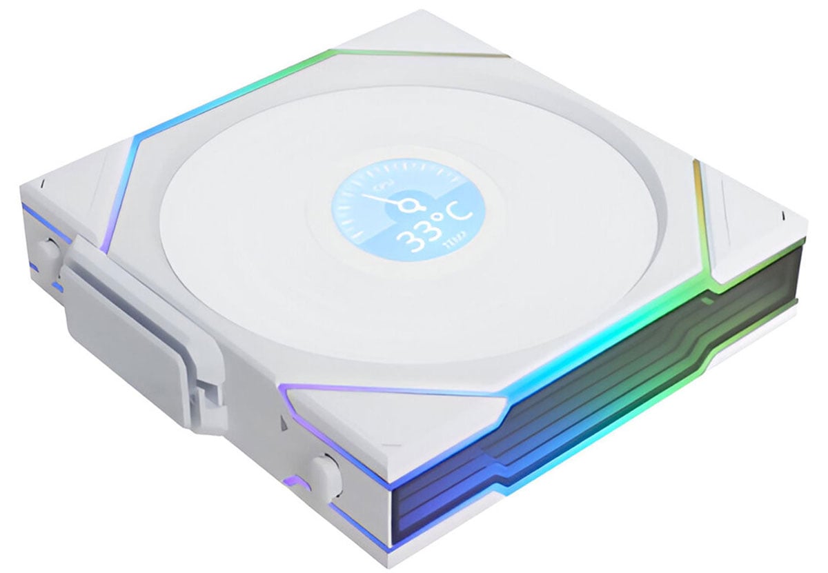 Lian Li Uni Fan TL Wireless LCD 120 White Triple Pack 3x120mm