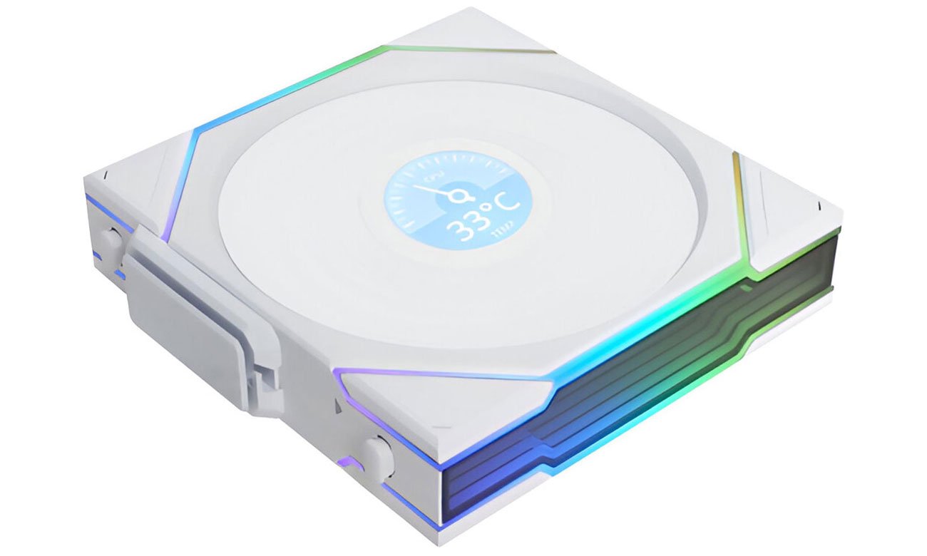 Lian Li Uni Fan TL Wireless LCD 120 White Triple Pack 3x120mm