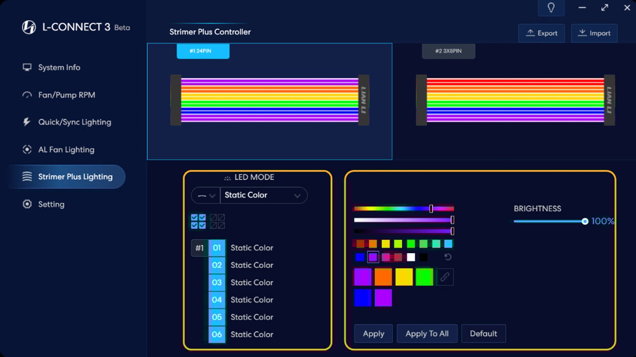 Lian Li Strimer Plus 24-Pin RGB V.2