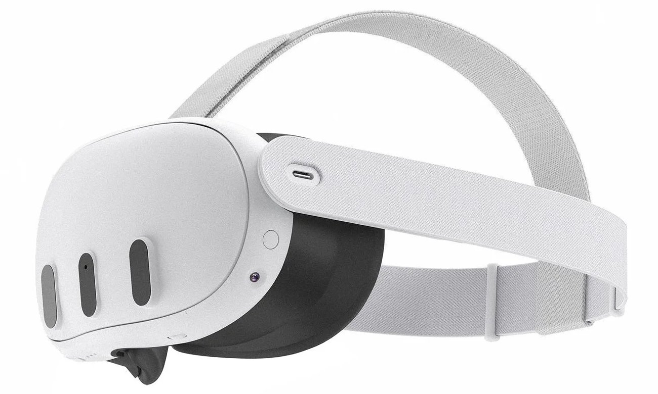 Гарнітура Meta Quest 3 VR – вид спереду під кутом