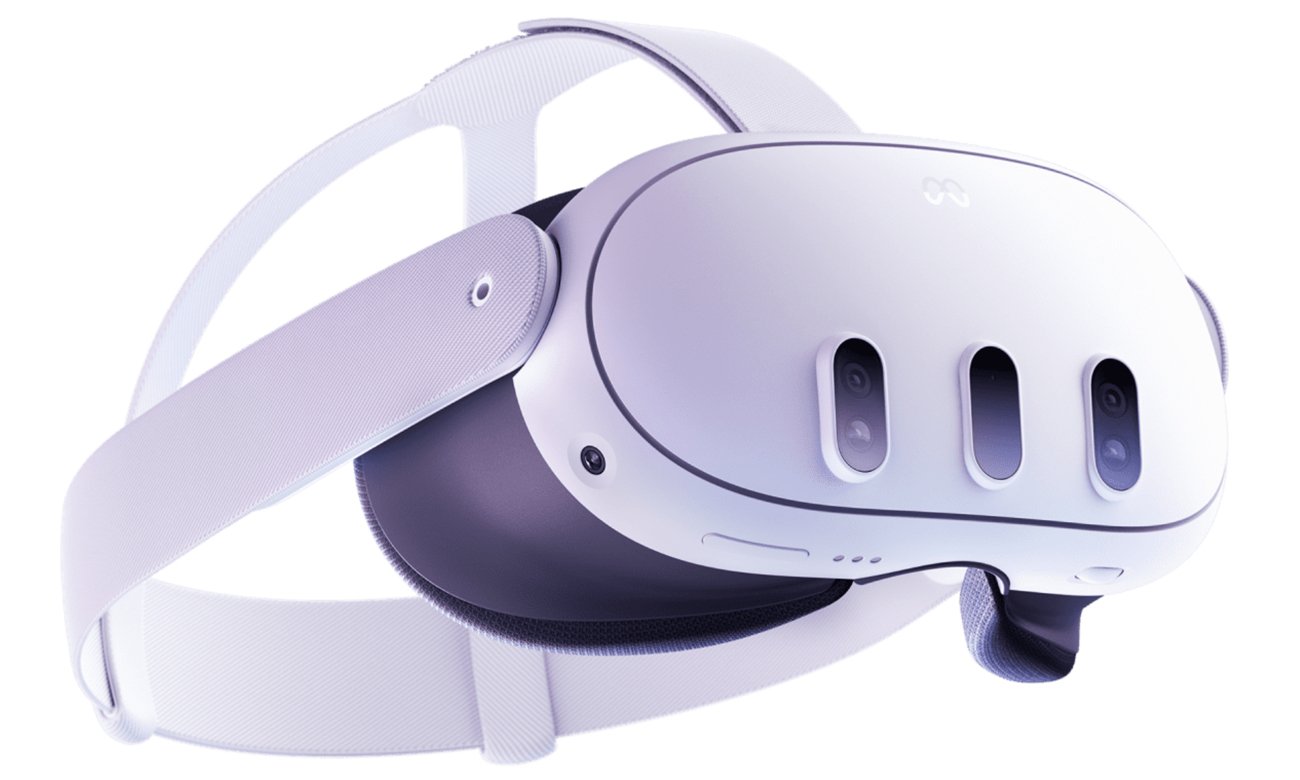 Гарнітура Meta Quest 3 VR – вид спереду під кутом
