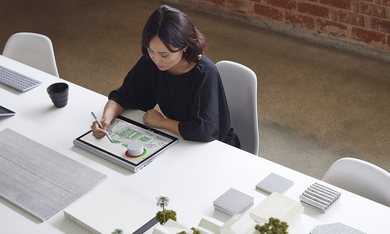 Microsoft Surface Dial Na ekranie Surface
