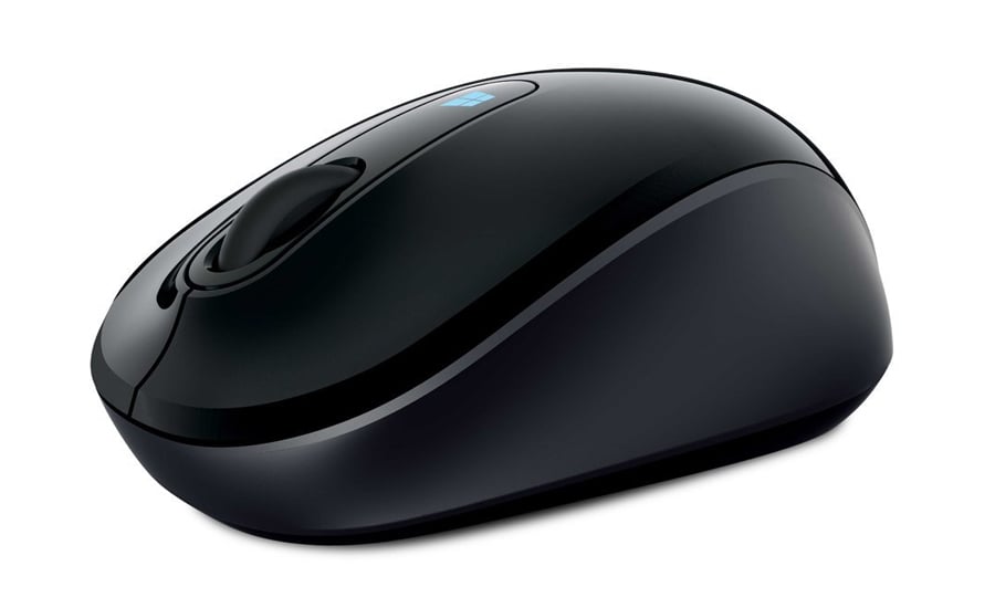 Myszka bezprzewodowa Microsoft Sculpt Mobile Mouse czarna 43U-00003 rzut izometryczny