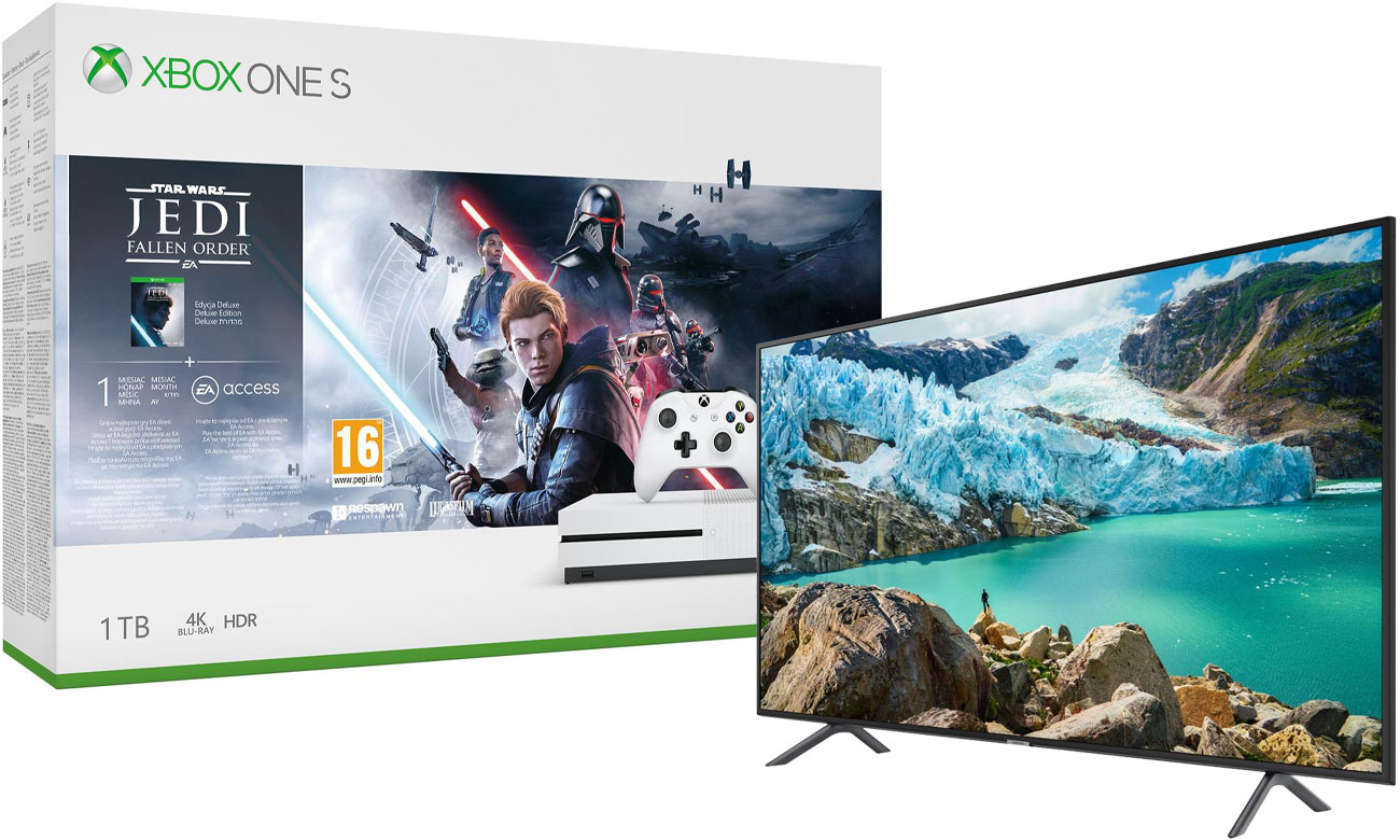 Zestaw Xbox One S i Star Wars JEDI: Upadły Zakon + telewizor Samsung UE43RU7172