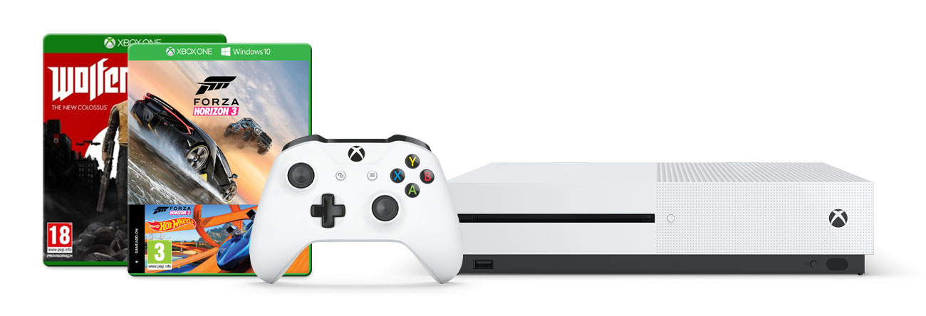 Zestaw Xbox One S i Forza Horizon 3 +HW + Wolfenstein II