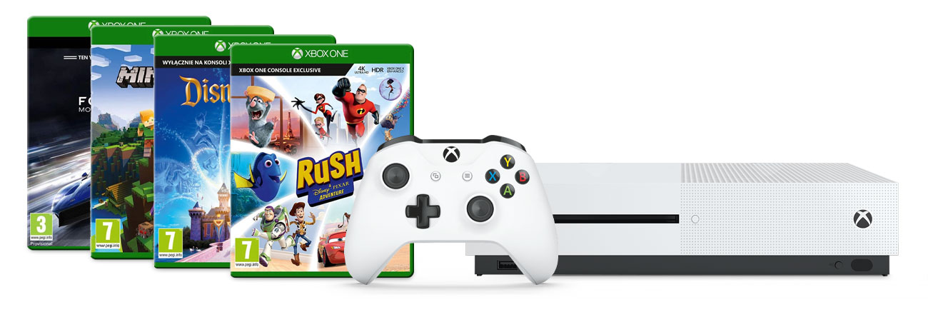Zestaw Xbox One S i Disney +Minecraft +Forza 6