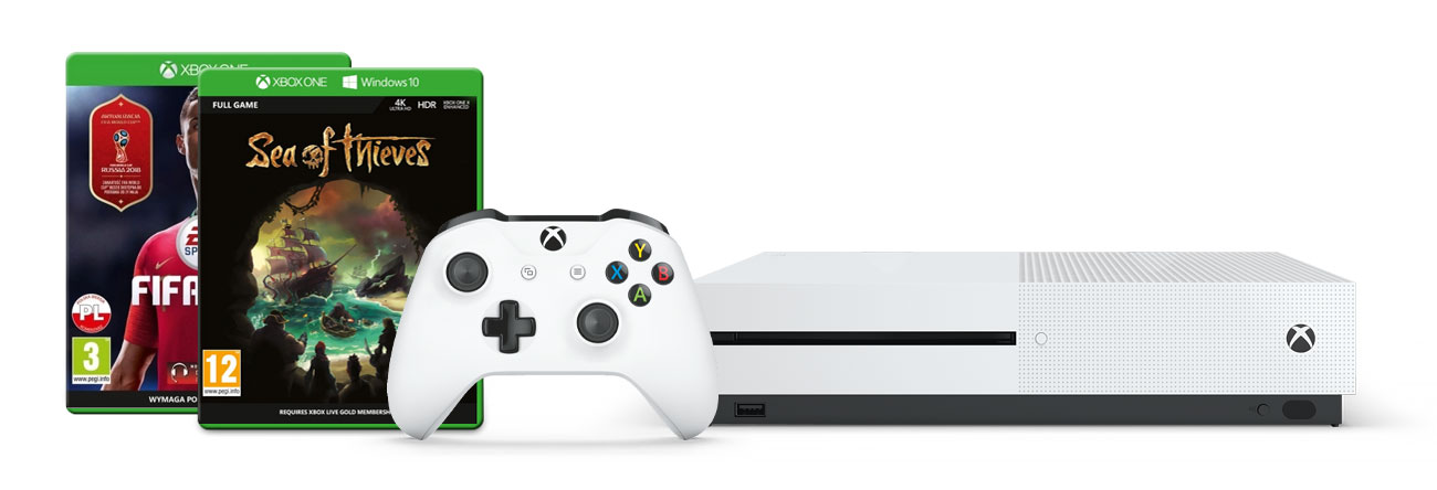 Zestaw Xbox One S i Sea of Thieves +FIFA 18