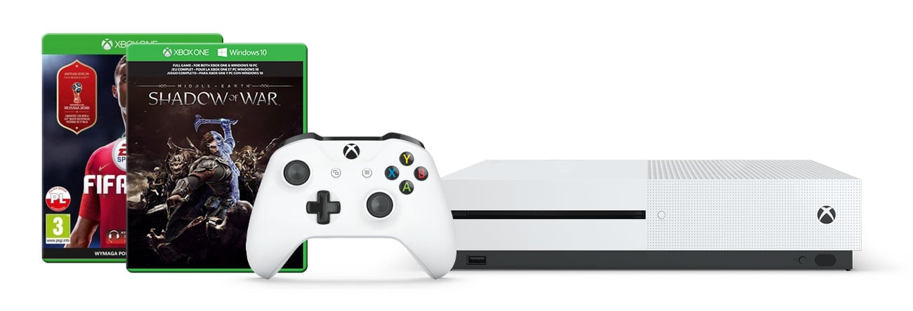 Zestaw Xbox One S i PUBG +FIFA18 +Pad