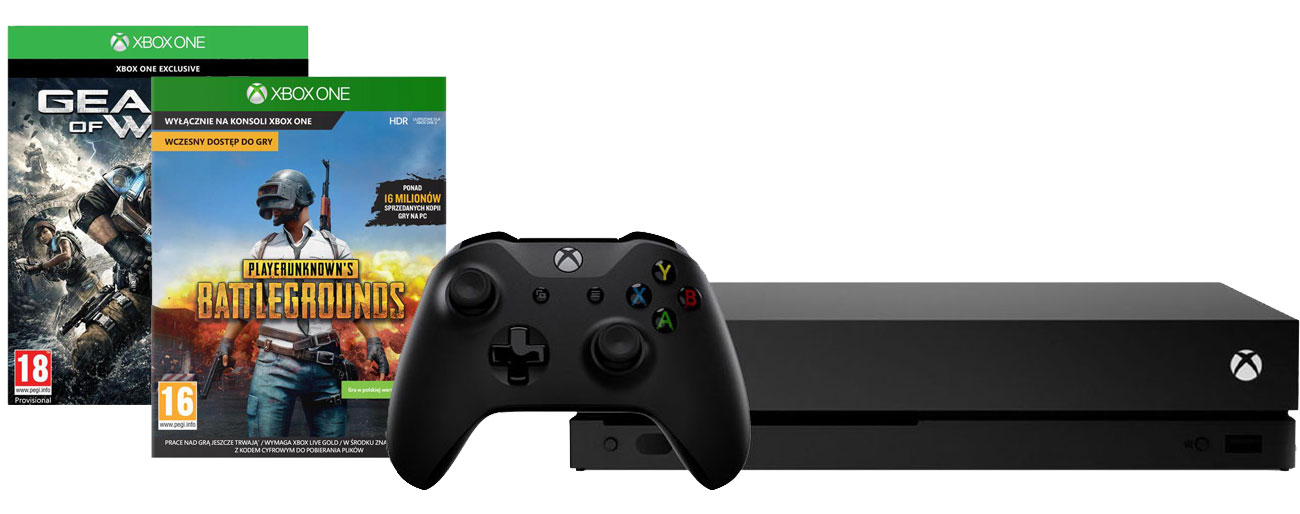 Zestaw Xbox One X i PUBG + Gears of War 4