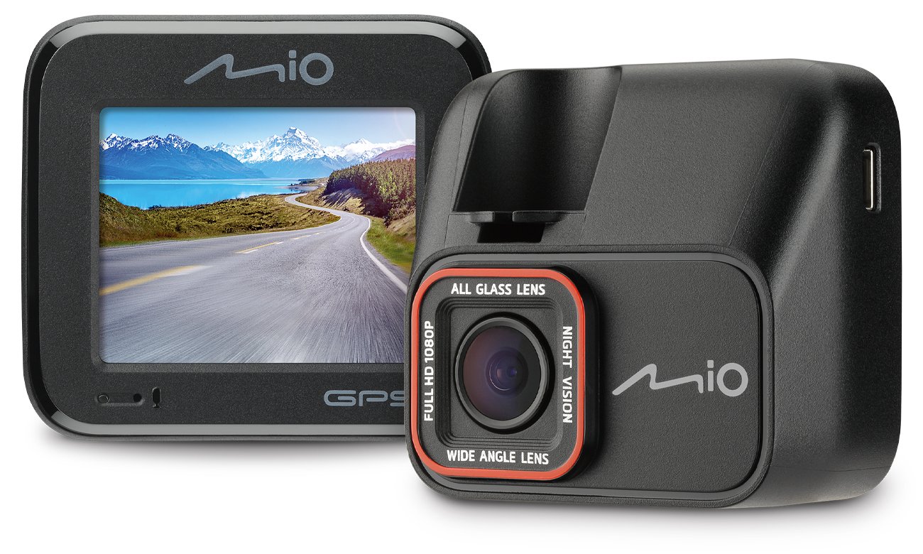 Wideorejestrator Mio MiVue C580 - Widok z przodu i od tyłu pod kątem