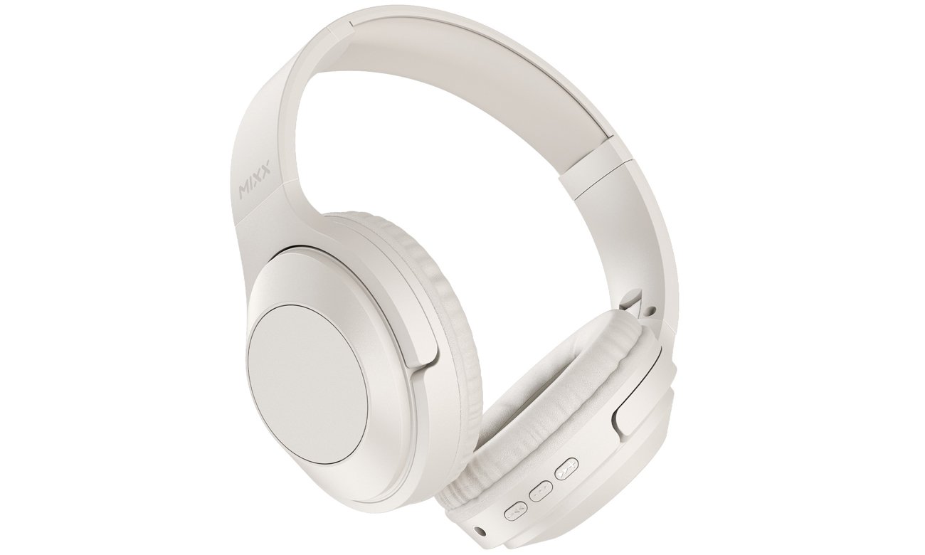 Słuchawki bezprzewodowe Mixx Audio StreamQ C1 Over Ear Wireless Piaskowe - Widok od przodu pod kątem