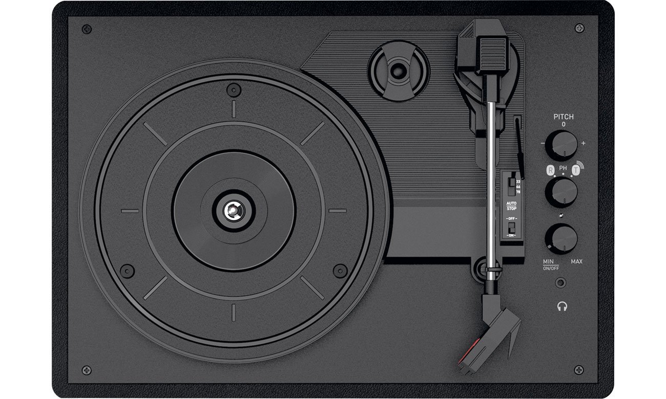 Mixx Audio Tribute Stereo Vinyl Record Player Black sterowanie