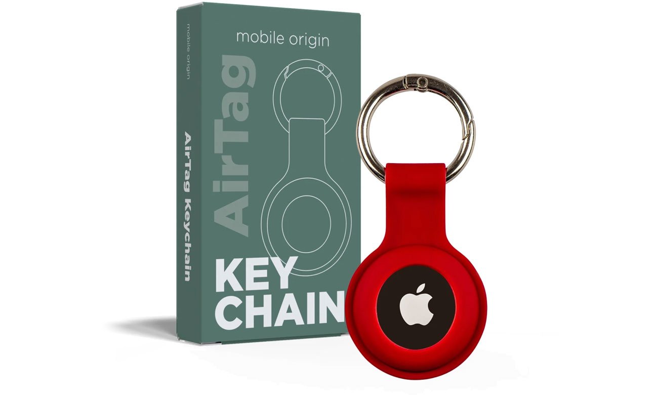 Mobile Origin Airtag KeyChain red