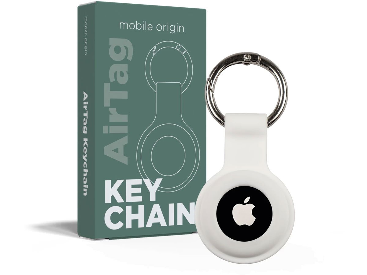 Mobile Origin Airtag KeyChain white