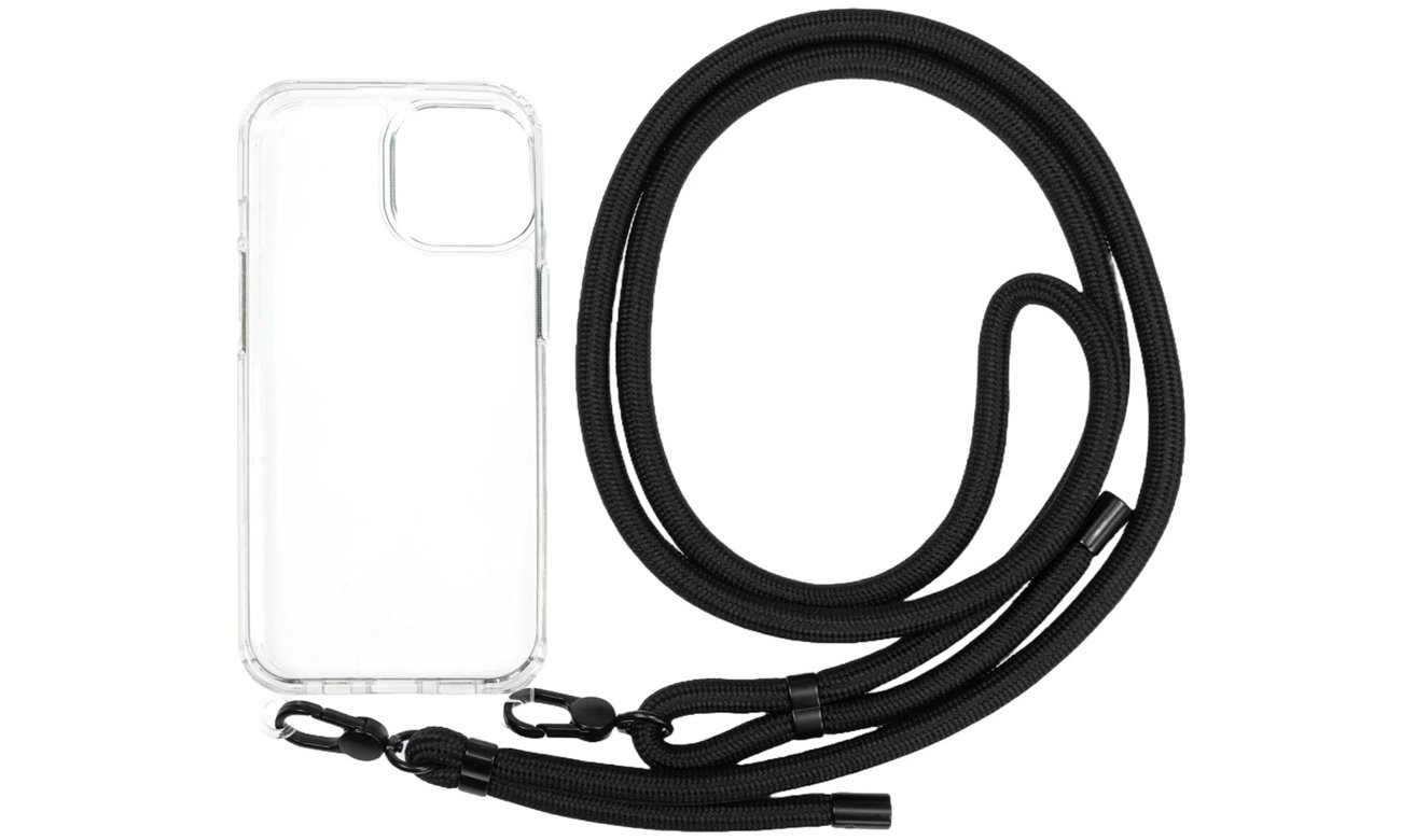 Mobile Origin Lanyard Hülle für iPhone 15 Pro Transparent - Gesamtansicht