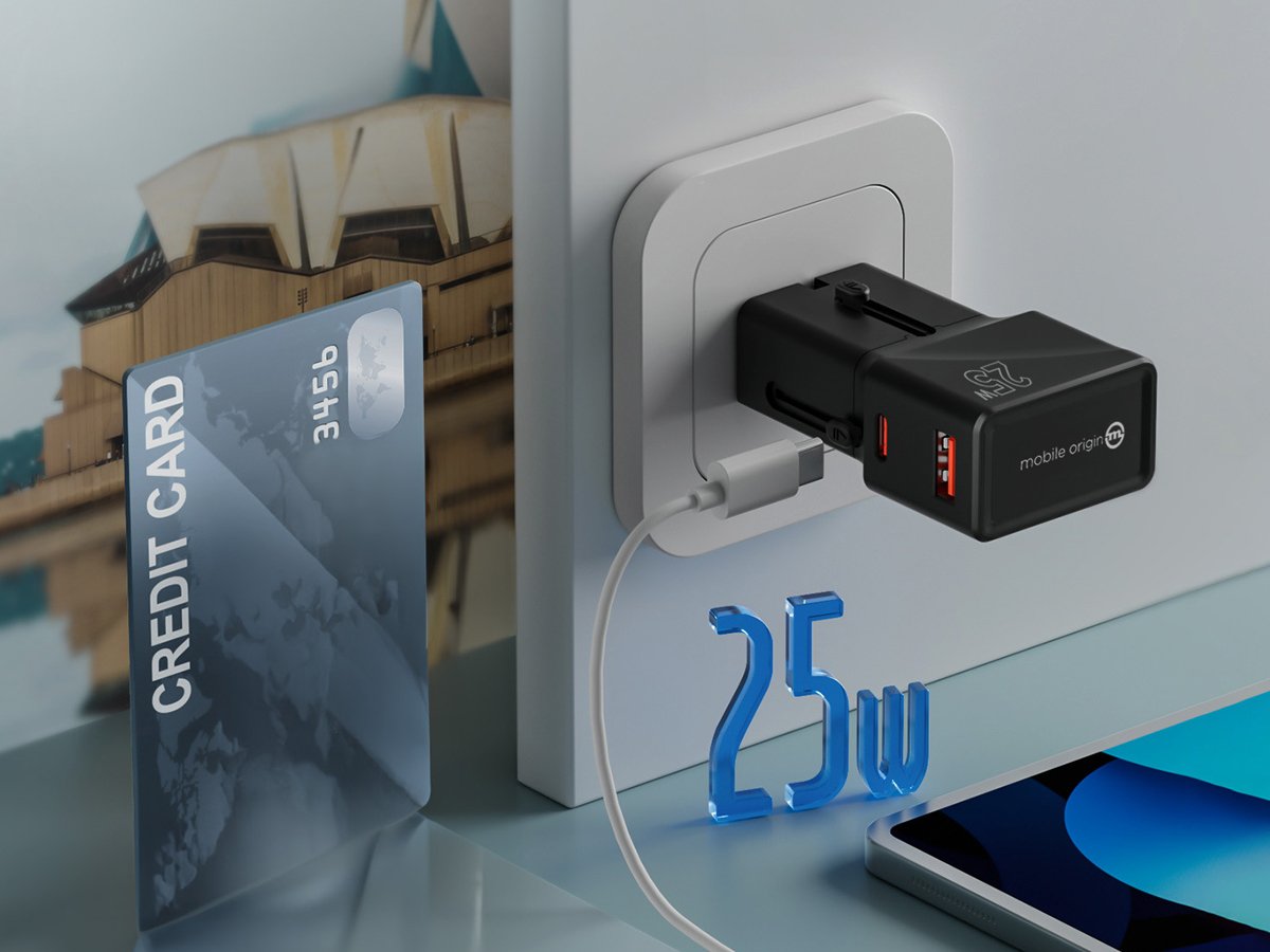 Mobile Origin Travel adapter wielkość