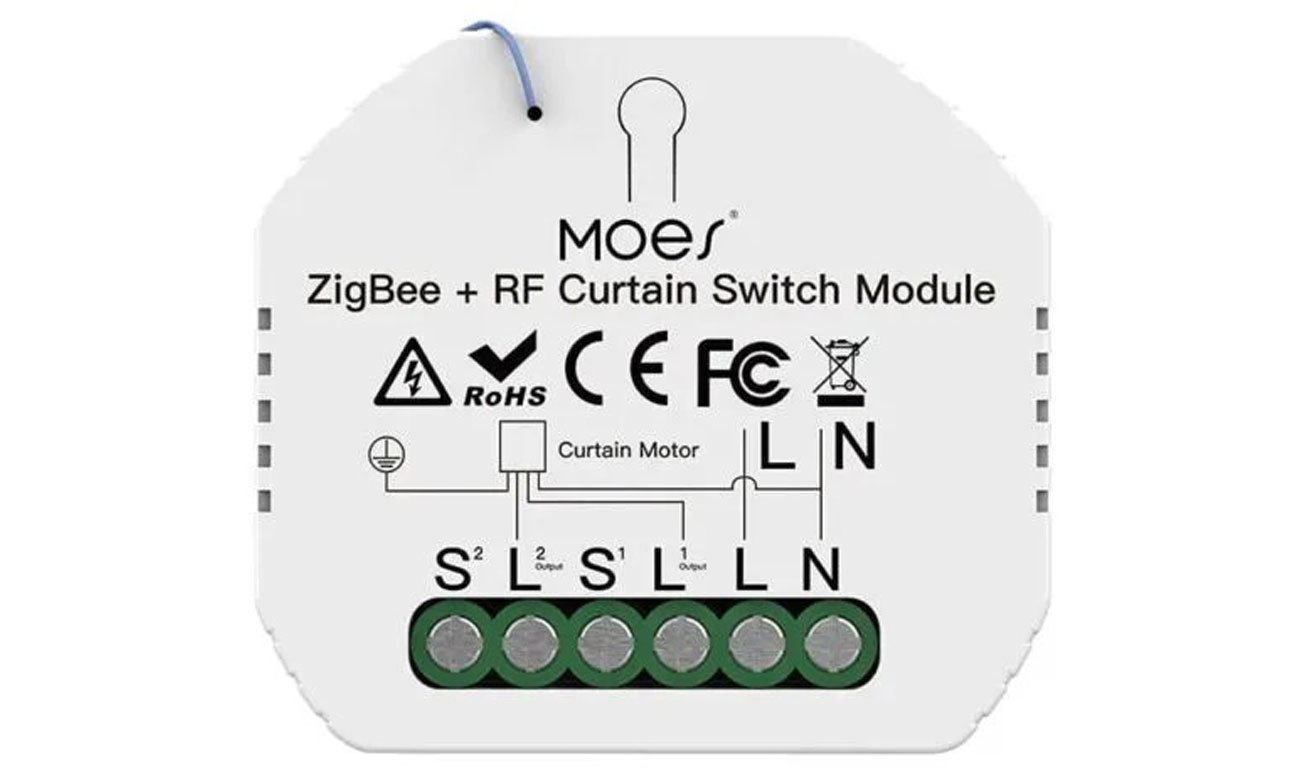 Sterownik dopuszkowy do rolet ZigBee + RF Moes MS-108ZR - Widok od przodu