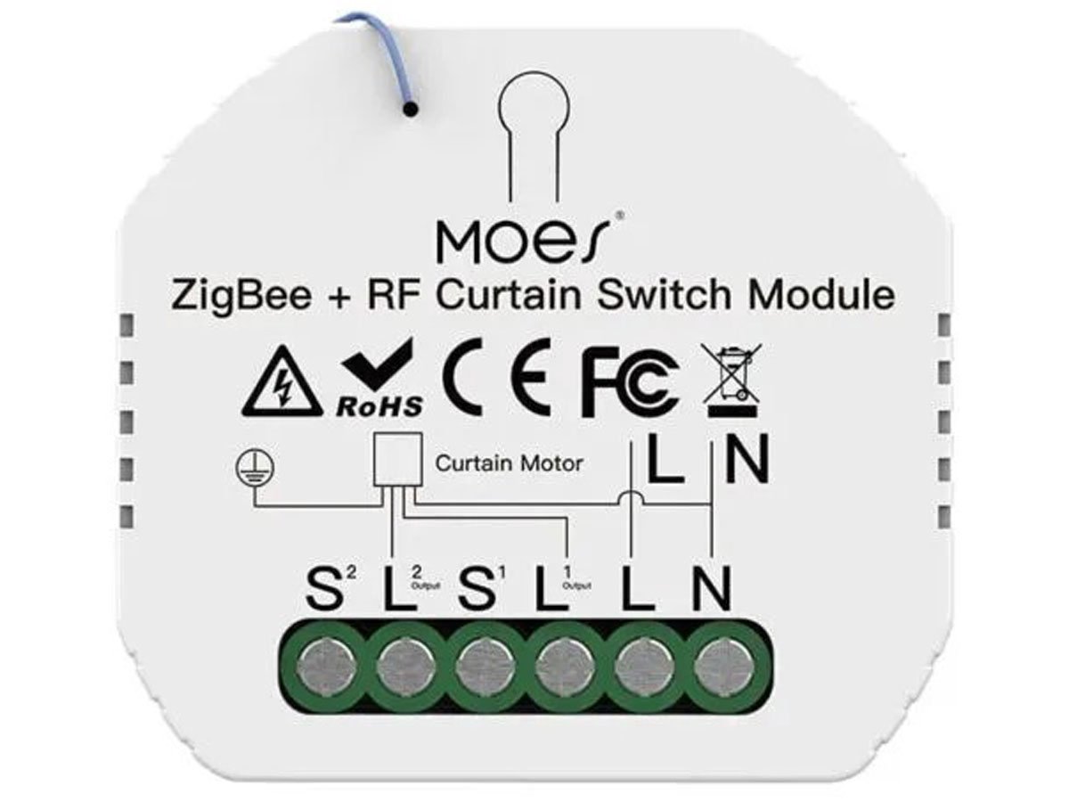 Sterownik dopuszkowy do rolet ZigBee + RF Moes MS-108ZR - Widok od przodu
