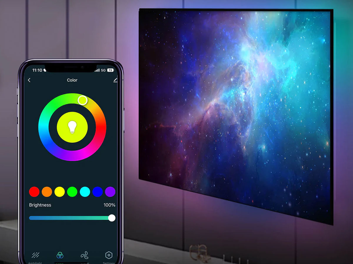 Taśma LED RGBIC Ambient Moes WLS-CL-TV55 do TV 55-65'' - Grafika
