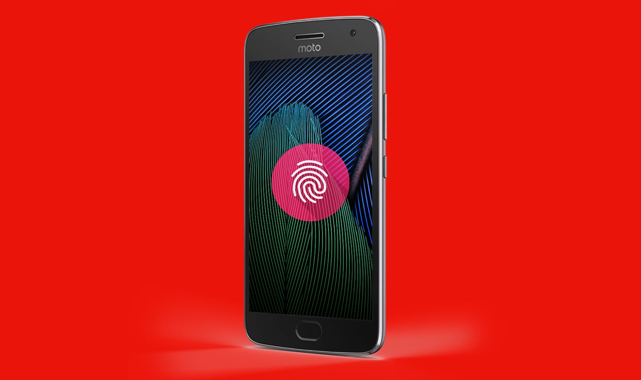 szary Motorola Moto G5 czytnik linii papilarnych obsługa gestów