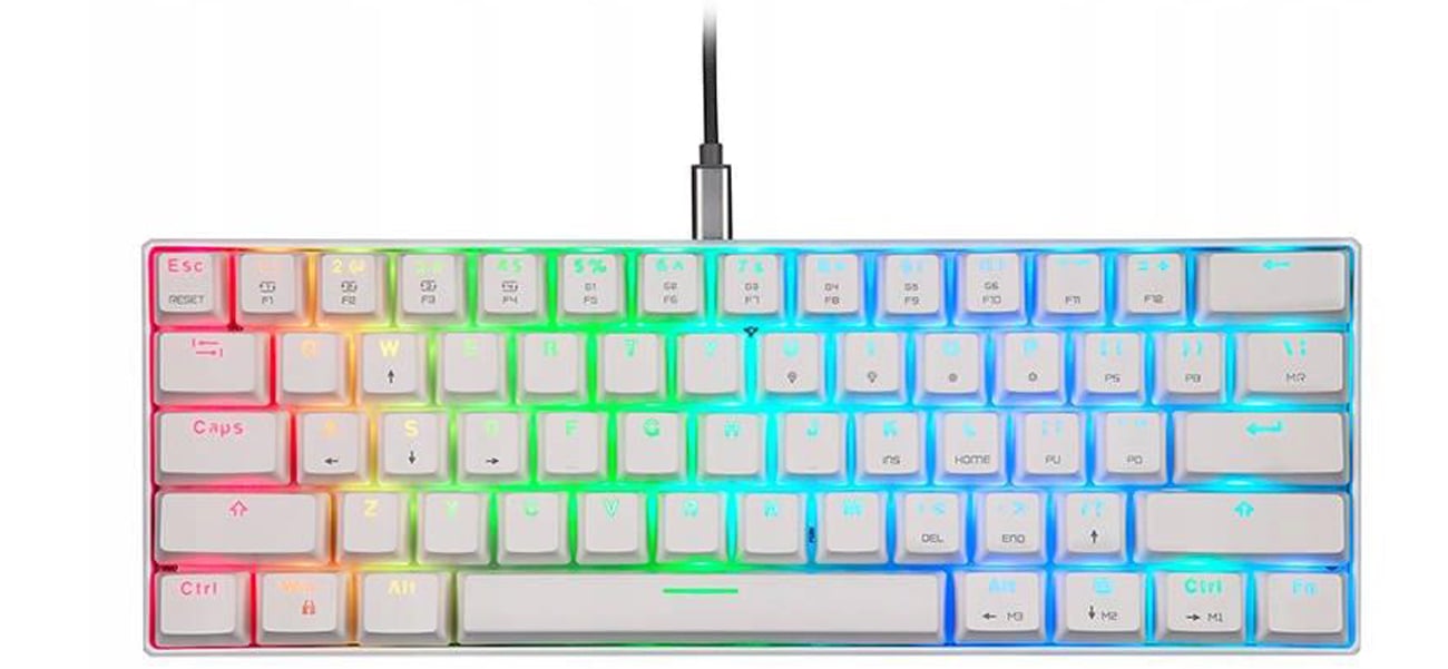 Kalwiatura MotospeedCK61 RGB (Blue) - biała