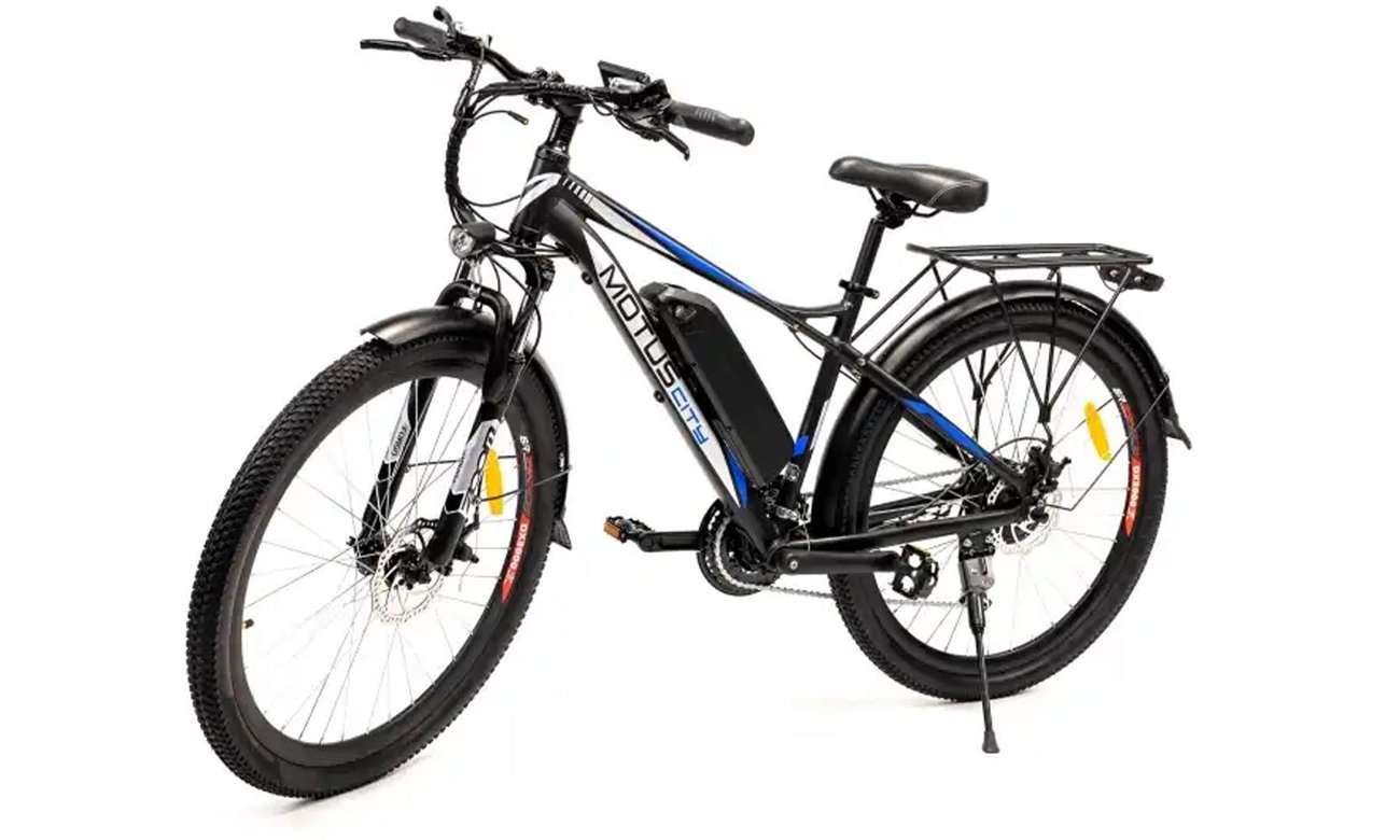 Rower elektryczny Motus City Black - Widok od przodu pod kątem