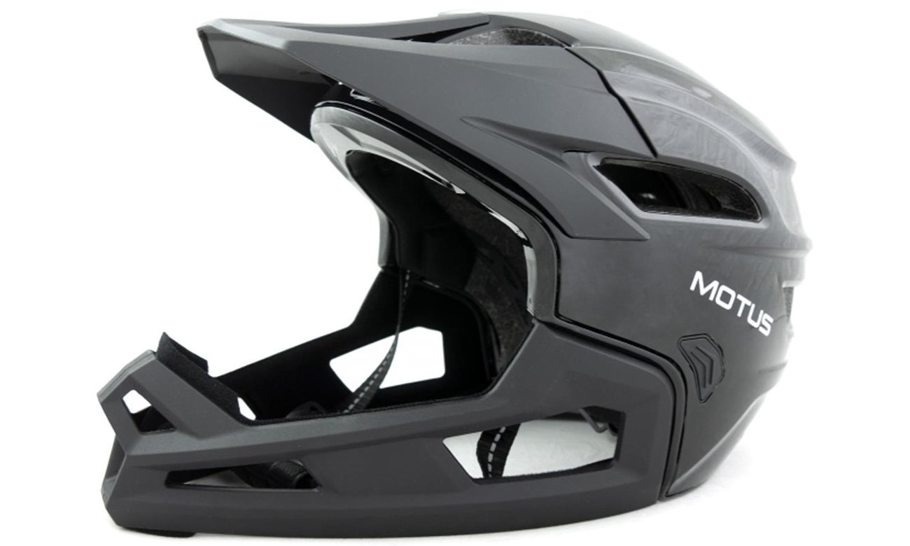 Kask szczękowy Motus Full face MTB Czarny L - Widok od przodu pod kątem