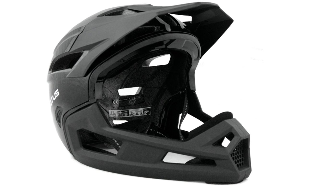 Kask szczękowy Motus Full face MTB Czarny L - Widok od przodu pod kątem